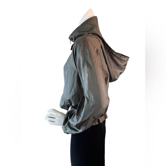 FREE PEOPLE EUC Green Light Weight Open Jacket with an attached hood size Medium - Picture 10 of 12